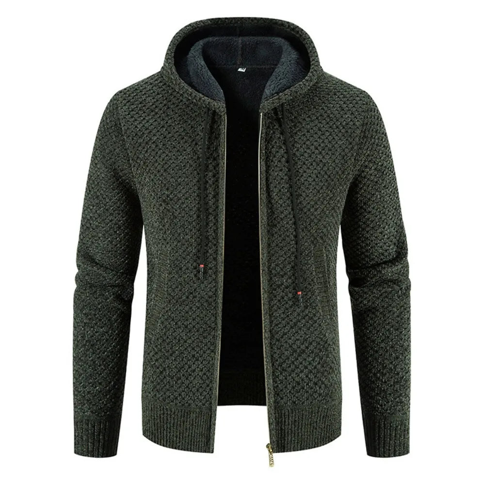 Heren Gebreid Vest – Winter Vest Met Fleece Voering en Rits