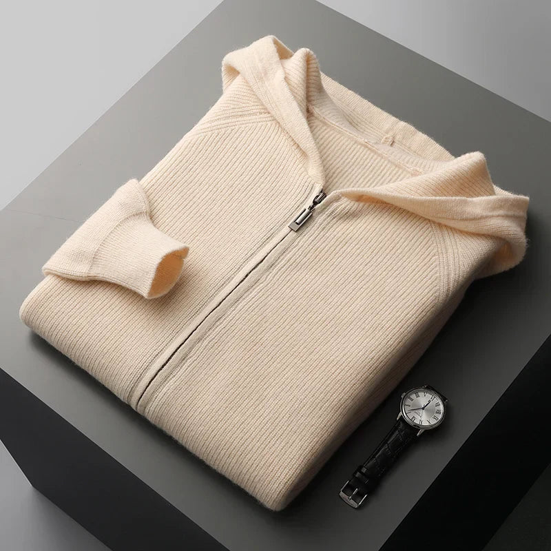 Heren Vest Gebreid – Met Capuchon en Ritssluiting