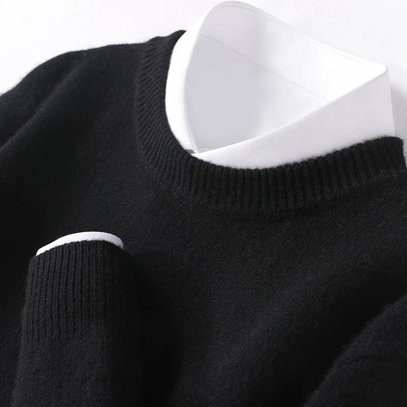 Heren Sweater Met Lange Mouwen – Crewneck en Klassieke Pasvorm