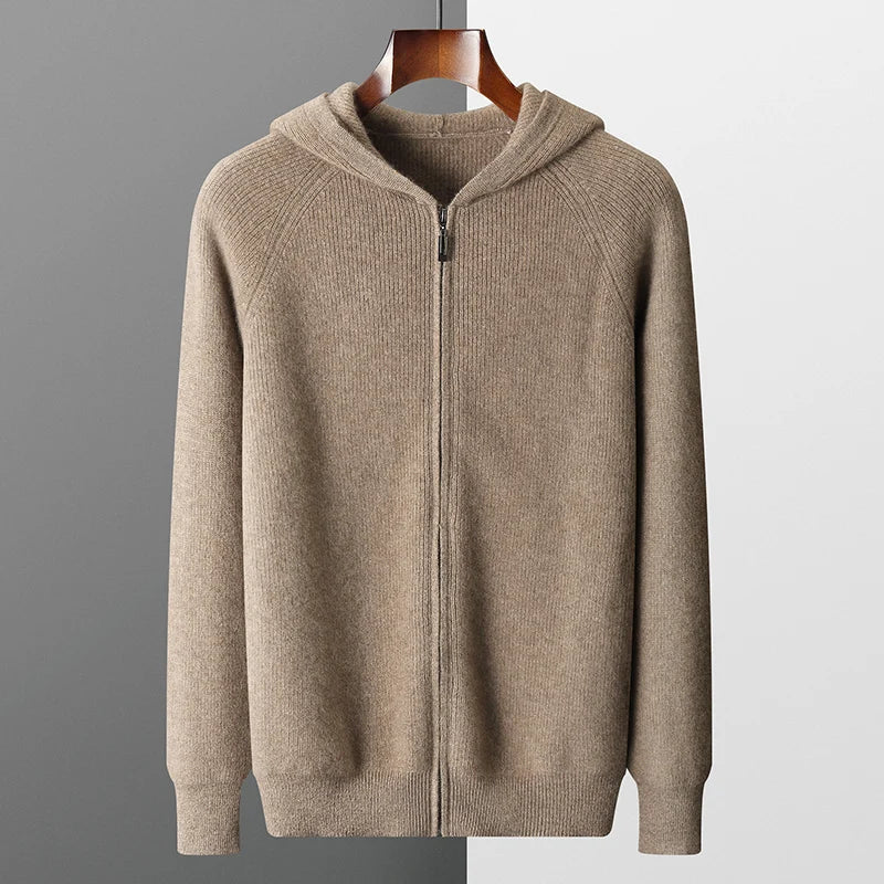 Heren Vest Gebreid – Met Capuchon en Ritssluiting