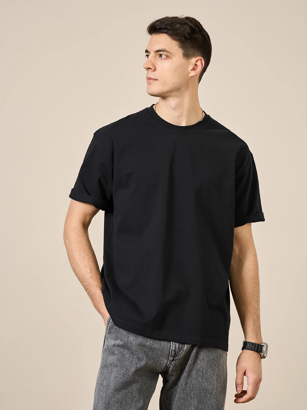 Lucas Heren Oversized T Shirt met Drop Sleeves-4