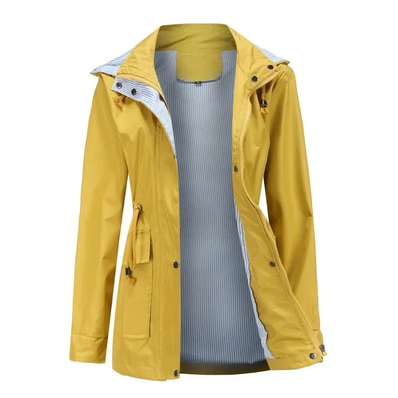 Dames regenjas met capuchon – Licht en waterdicht