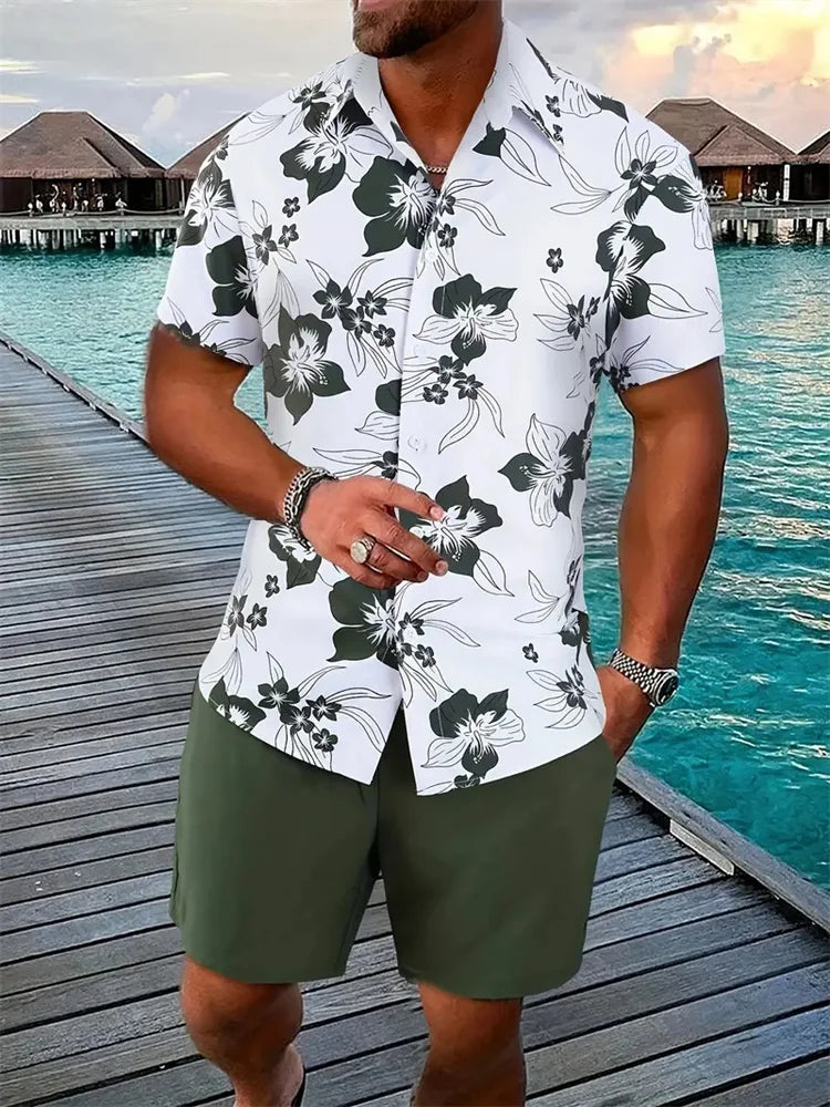 Variant image for Luca Men's Short Sleeve Shirt and Shorts Set-6