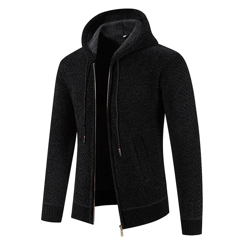 Heren Gebreid Vest – Winter Vest Met Fleece Voering en Rits