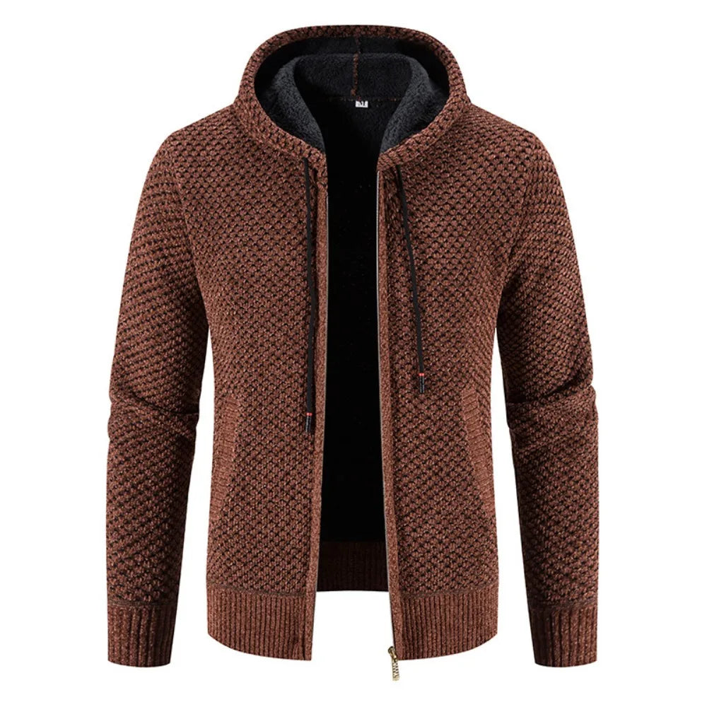 Heren Gebreid Vest – Winter Vest Met Fleece Voering en Rits