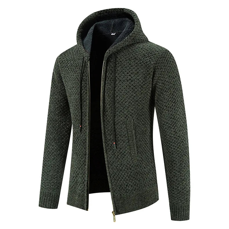 Heren Gebreid Vest – Winter Vest Met Fleece Voering en Rits