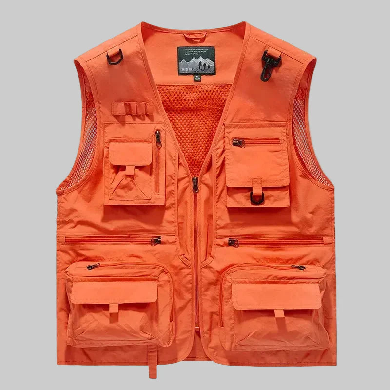 Heren Outdoor Vest met Meerdere Zakken – Sneldrogend Mesh voor Actief Gebruik