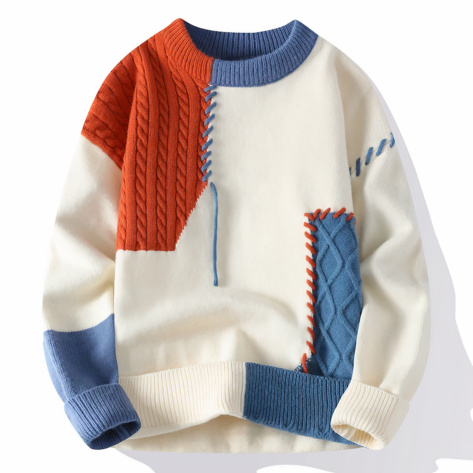 JULIAN | Stijlvolle Patchwork Sweater voor Heren – Uniek & Trendy