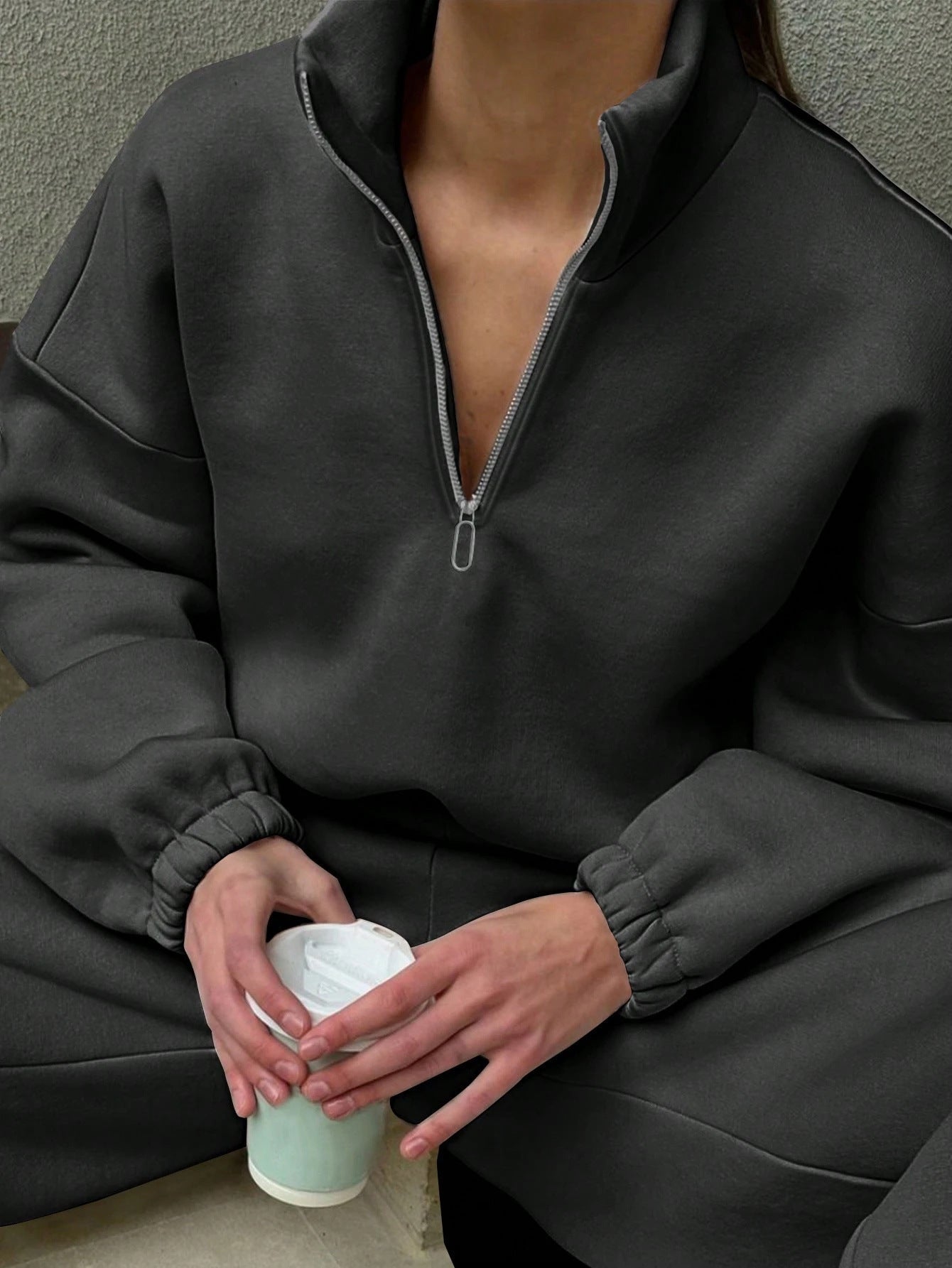 Dames Pullover – Halve Rits & Moderne Pasvorm – Casual Look
