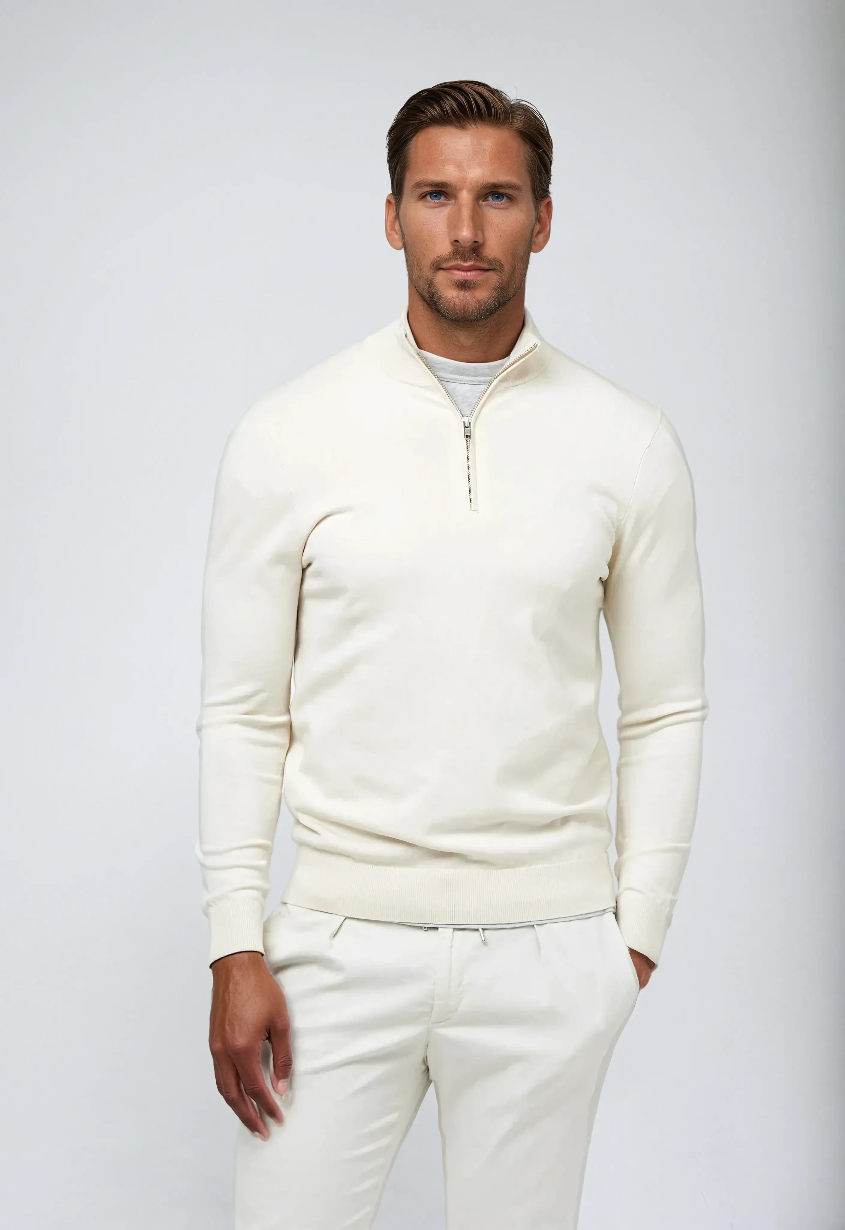 Heren Sweatshirt – Halve Rits – Zachte Stof – Tijdloos & Comfortabel