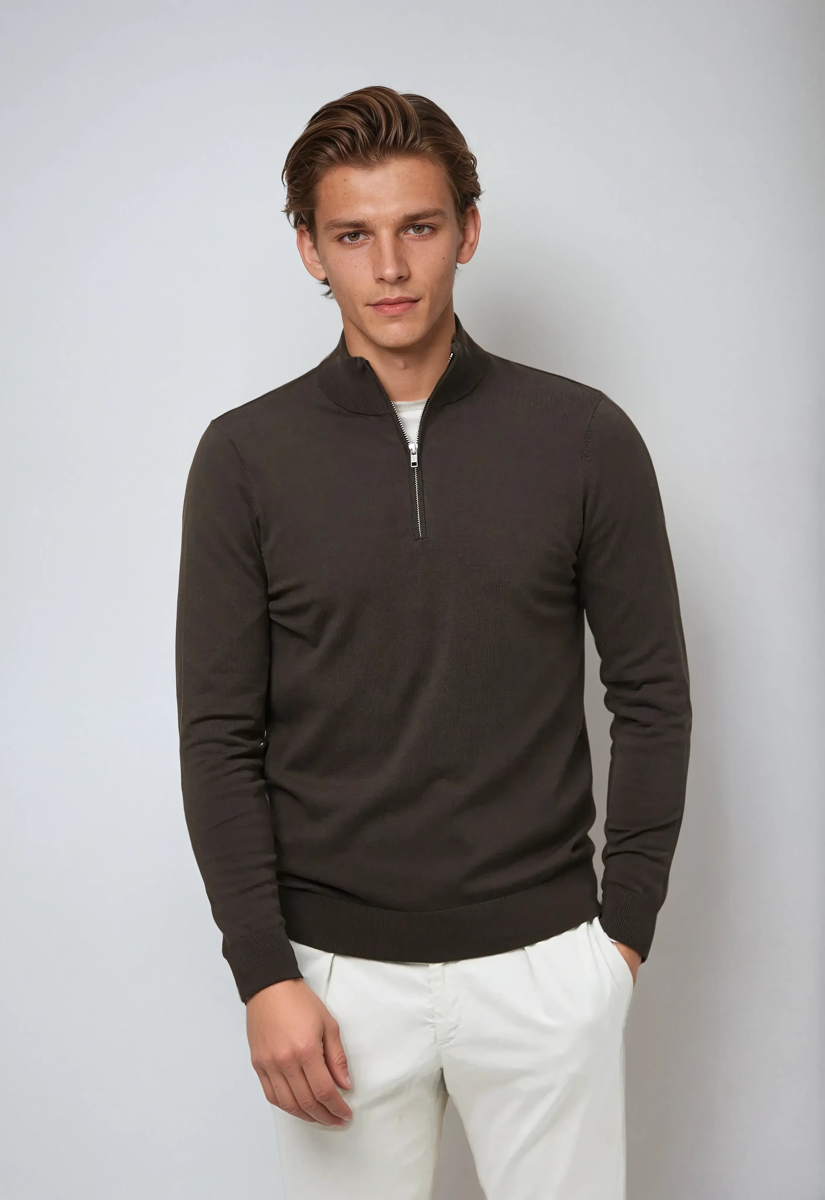 Heren Sweatshirt – Halve Rits – Zachte Stof – Tijdloos & Comfortabel