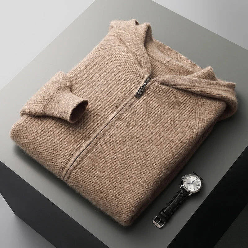 Heren Vest Gebreid – Met Capuchon en Ritssluiting