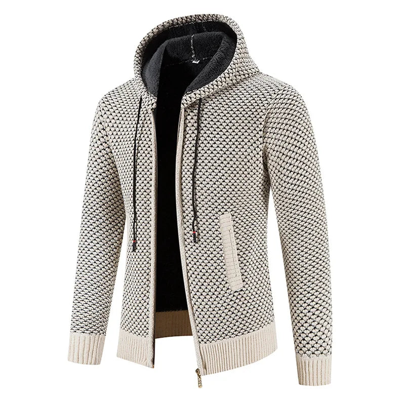 Heren Gebreid Vest – Winter Vest Met Fleece Voering en Rits