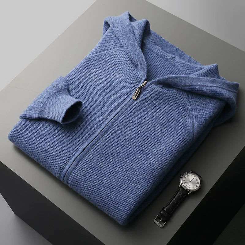 Heren Vest Gebreid – Met Capuchon en Ritssluiting