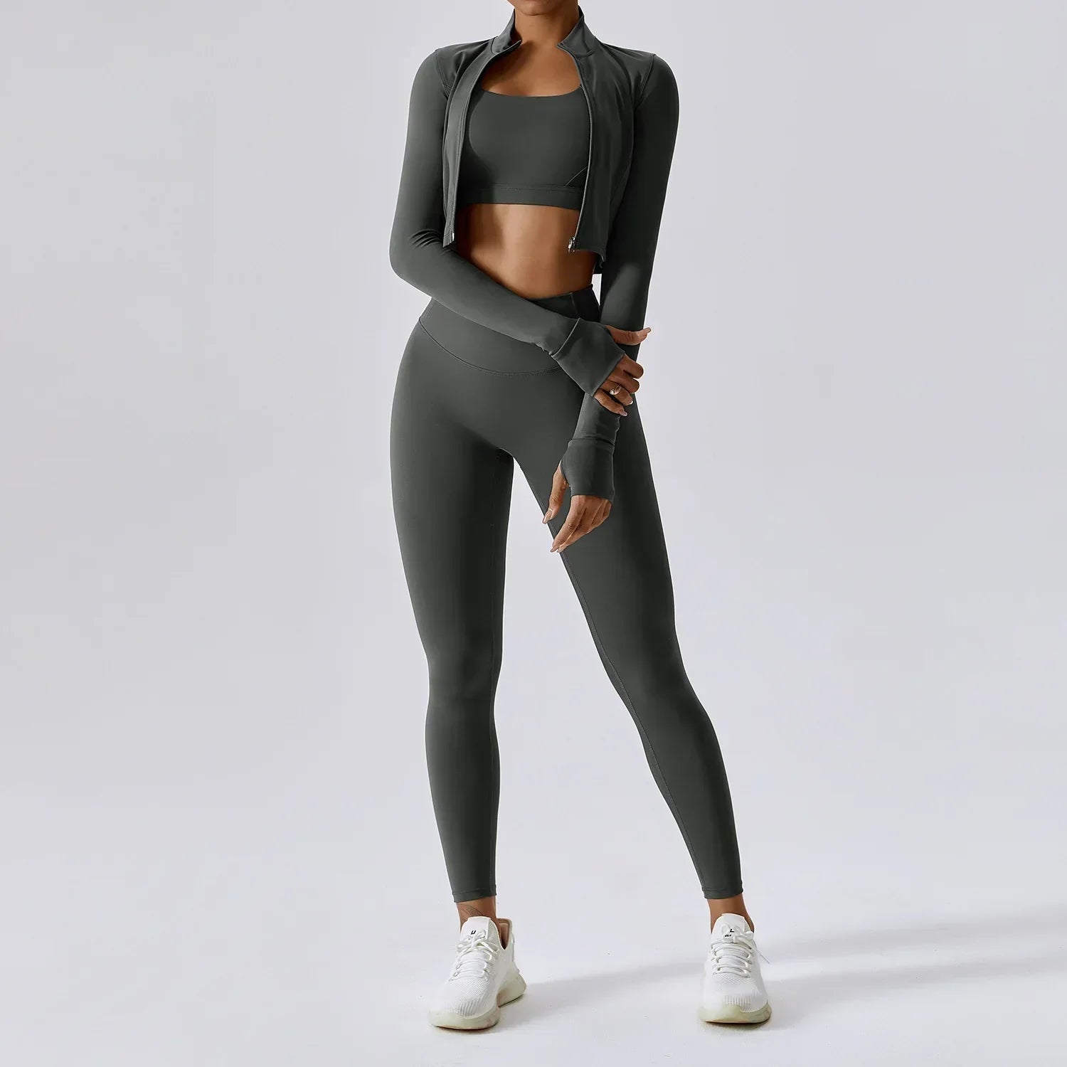 Sportset Dames 3-Delig | Legging, top en vest voor pilates en fitness