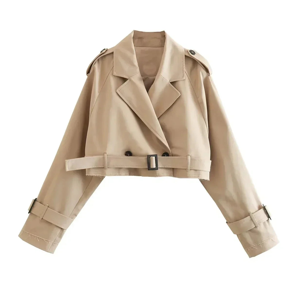 Noa – Cropped Trenchcoat voor Dames | Stijlvol & Trendy