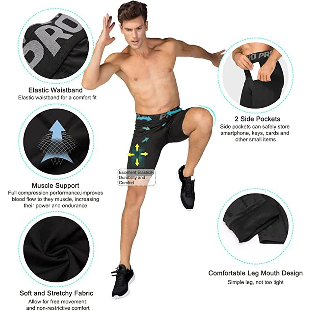 Lucas Heren Korte Broek - Compressie Shorts voor Actieve Lifestyle-4