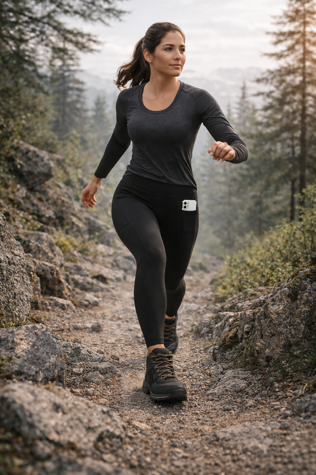 Dames Stretch Hiking Legging – Hoge Taille voor Outdoor Beweging