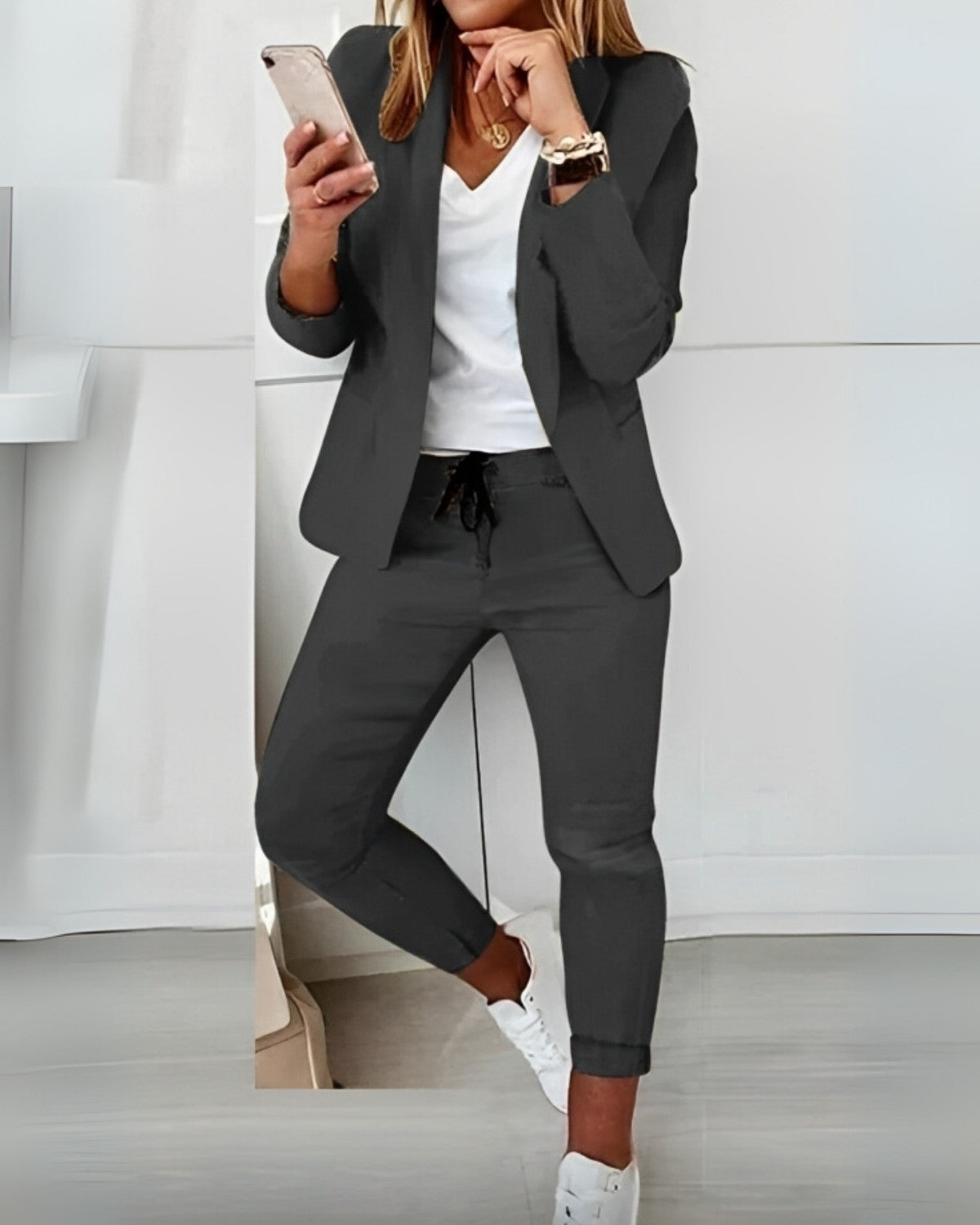 Dames Broekpak – Elegante Pasvorm Met Blazer en Broek