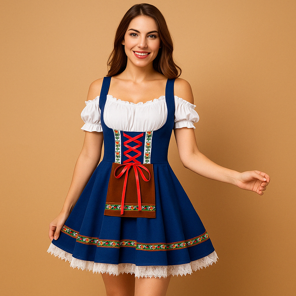 Oktoberfest Dirndl Jurk voor Dames – Traditionele Beierse Stijl met Moderne Pasvorm