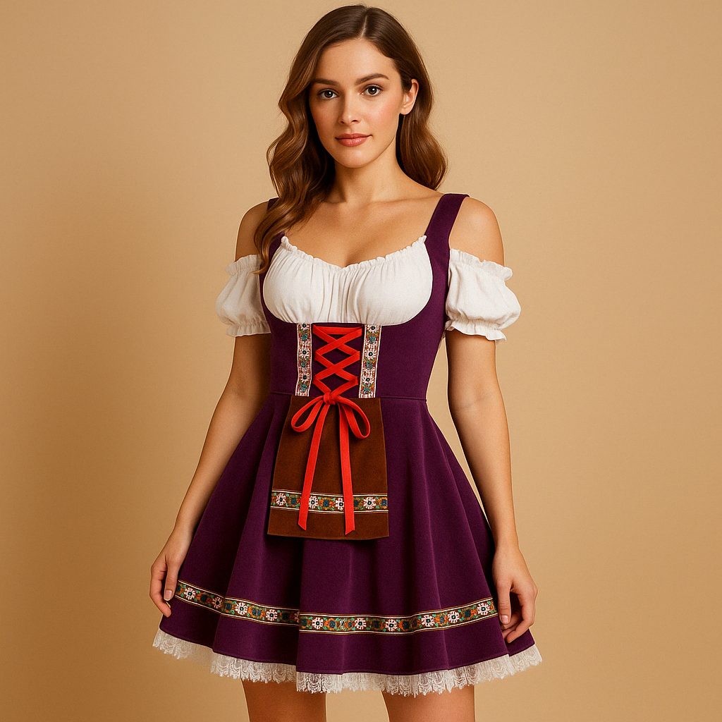 Oktoberfest Dirndl Jurk voor Dames – Traditionele Beierse Stijl met Moderne Pasvorm