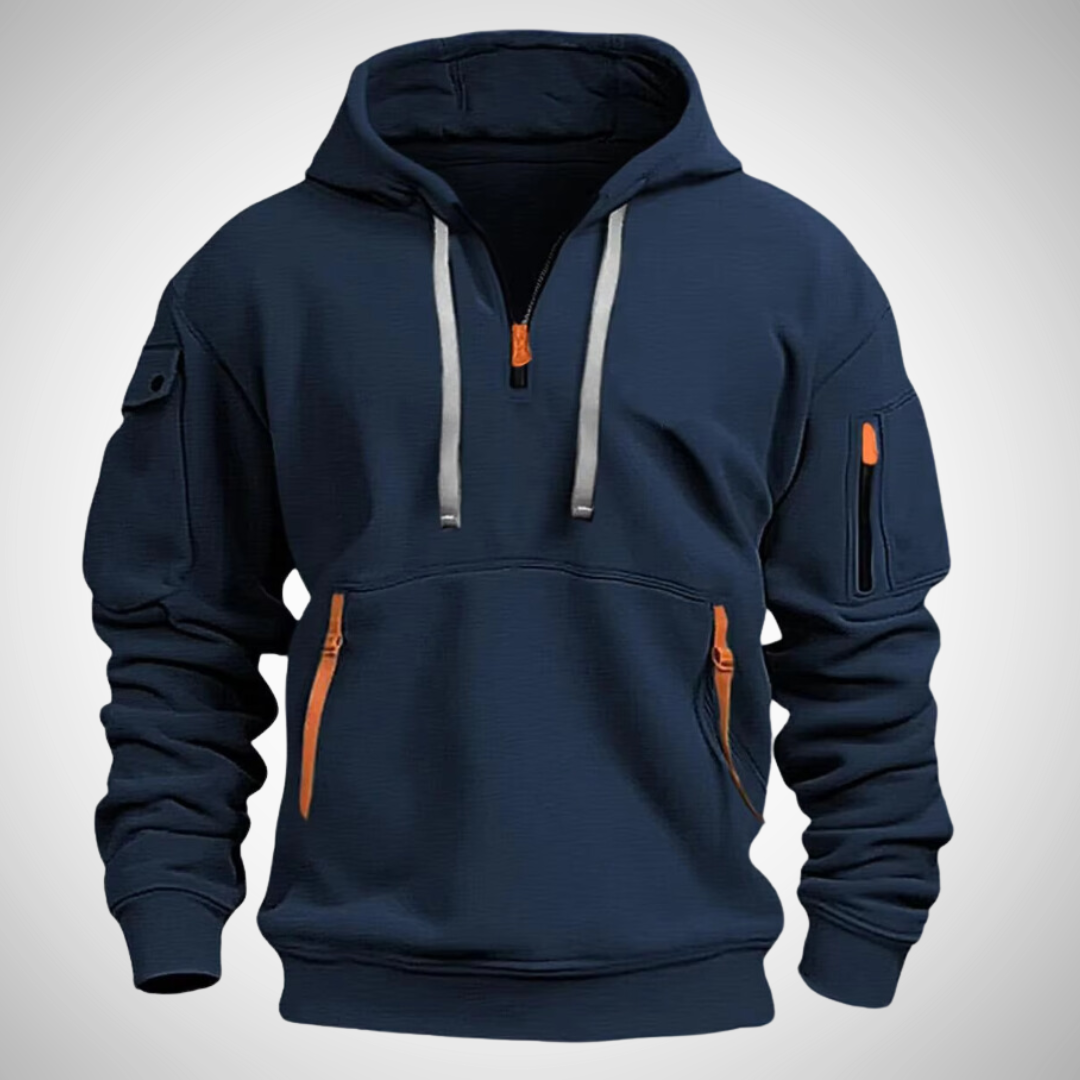 Heren Hoodie met Kwart Rits | Comfortabele en Stijlvolle Pullover