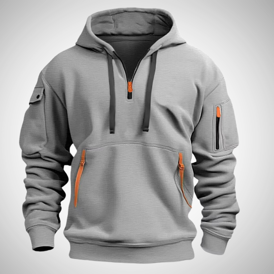 Heren Hoodie met Kwart Rits | Comfortabele en Stijlvolle Pullover