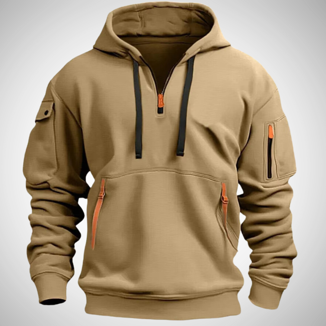 Heren Hoodie met Kwart Rits | Comfortabele en Stijlvolle Pullover