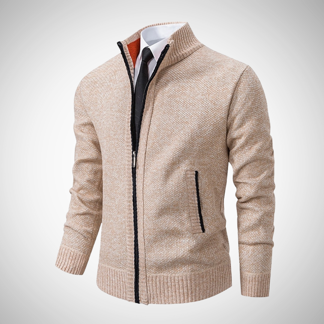 Heren Gebreide Sweater met Rits | Stijlvolle Trui voor Casual en Zakelijk
