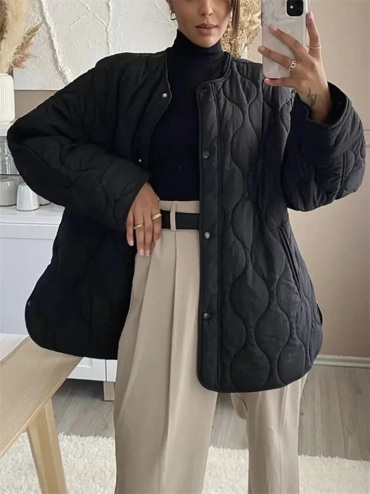 Elena – Oversized Winterjas voor Dames | Stijlvol & Warm