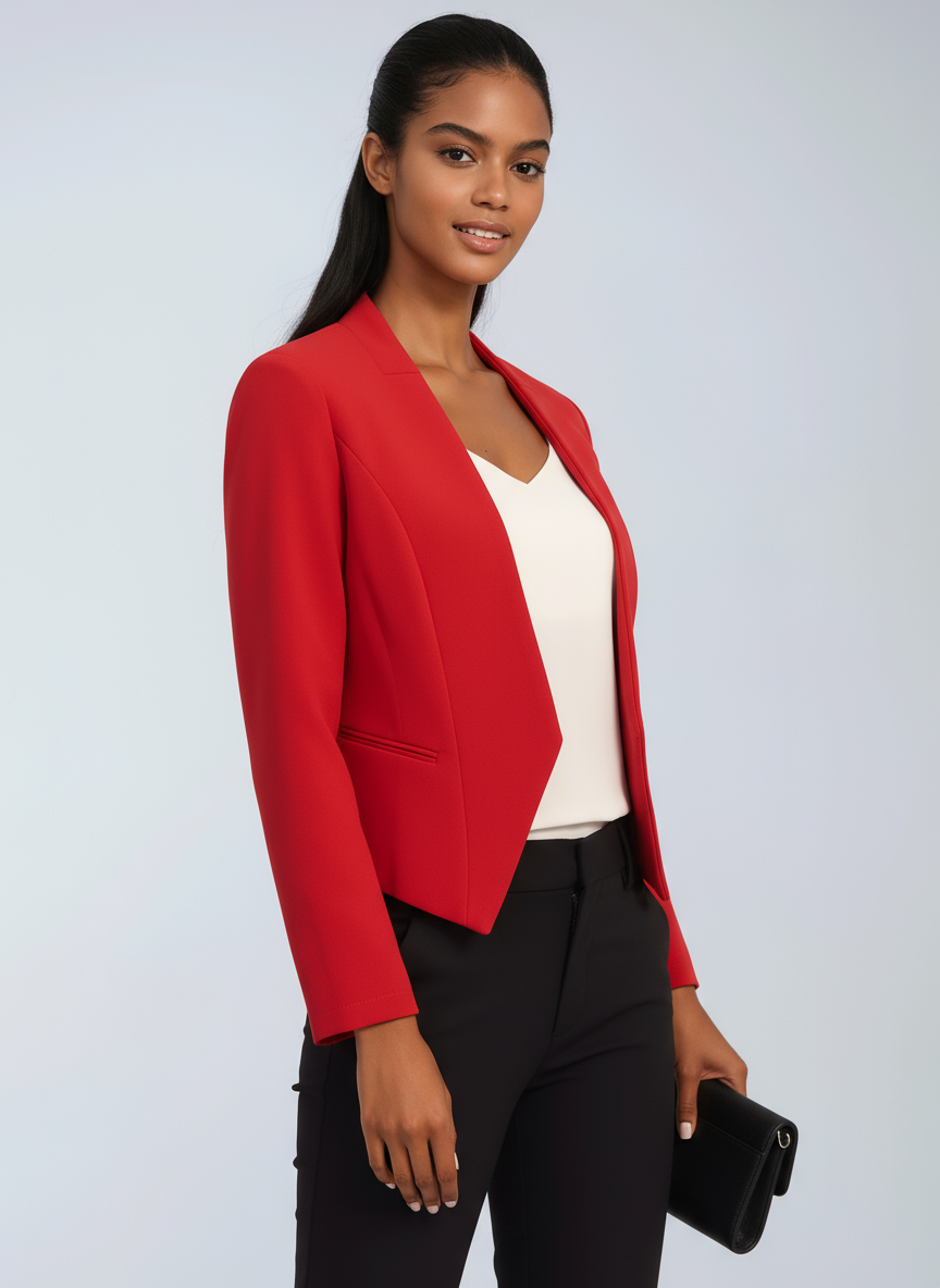 Dames Blazer | Cropped Colbert met Elegante Lijnen