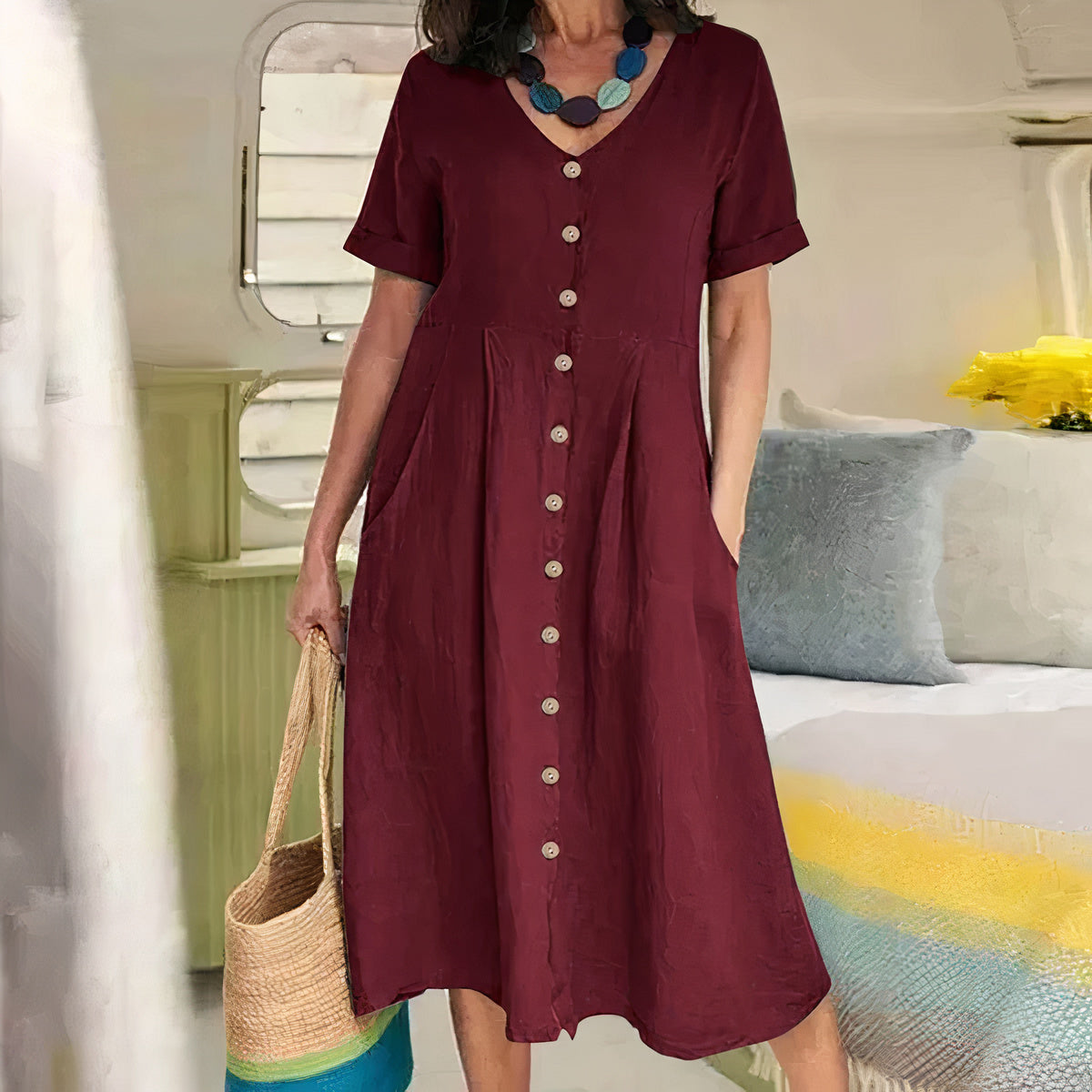 Marisa – Losvallende zomerjurk met relaxte pasvorm