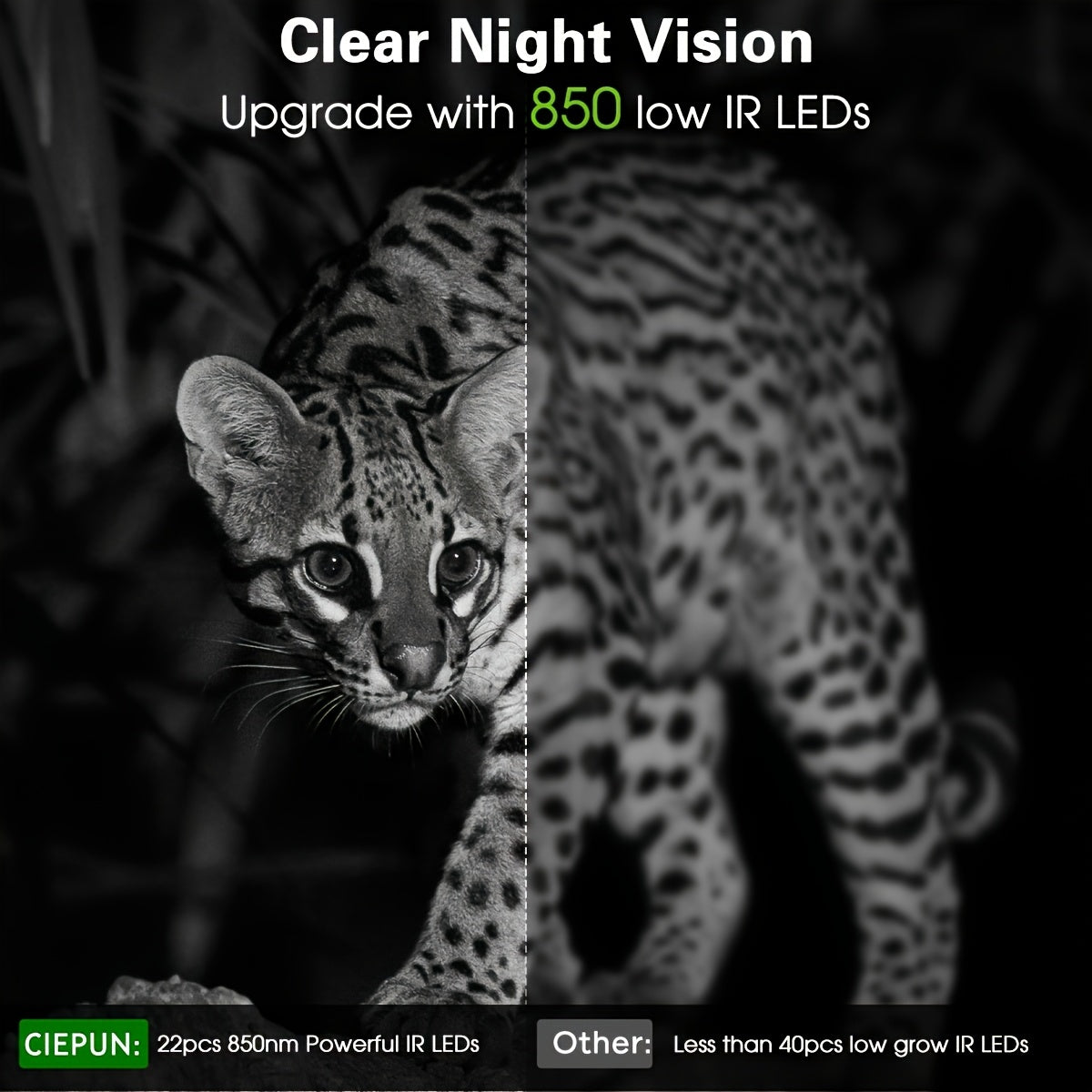 4K 32MP Wildcamera – Bewegingsdetectie & Low-Glow Nachtzicht