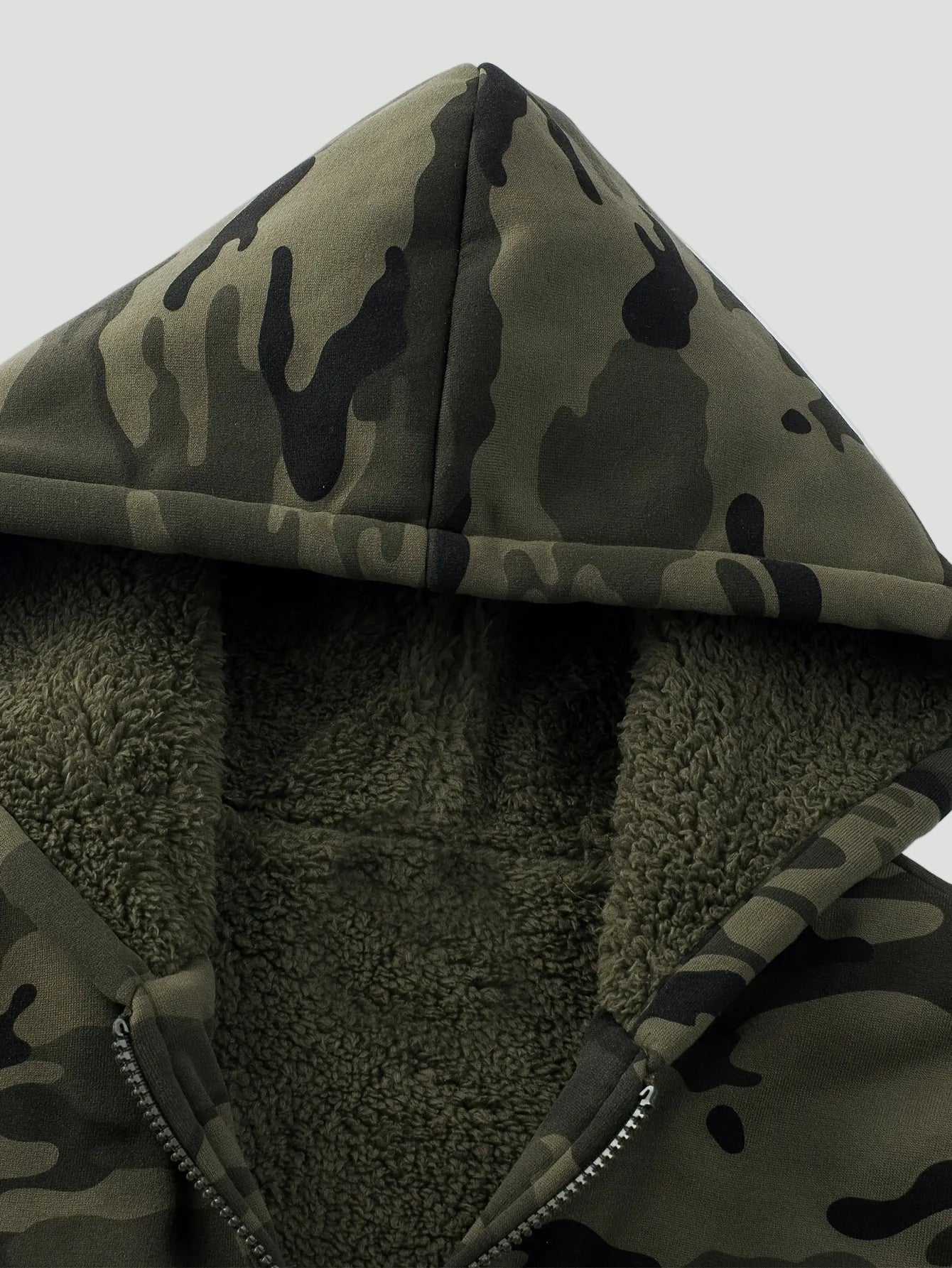 Heren Camouflage Outdoor Hoodie met Fleecevoering