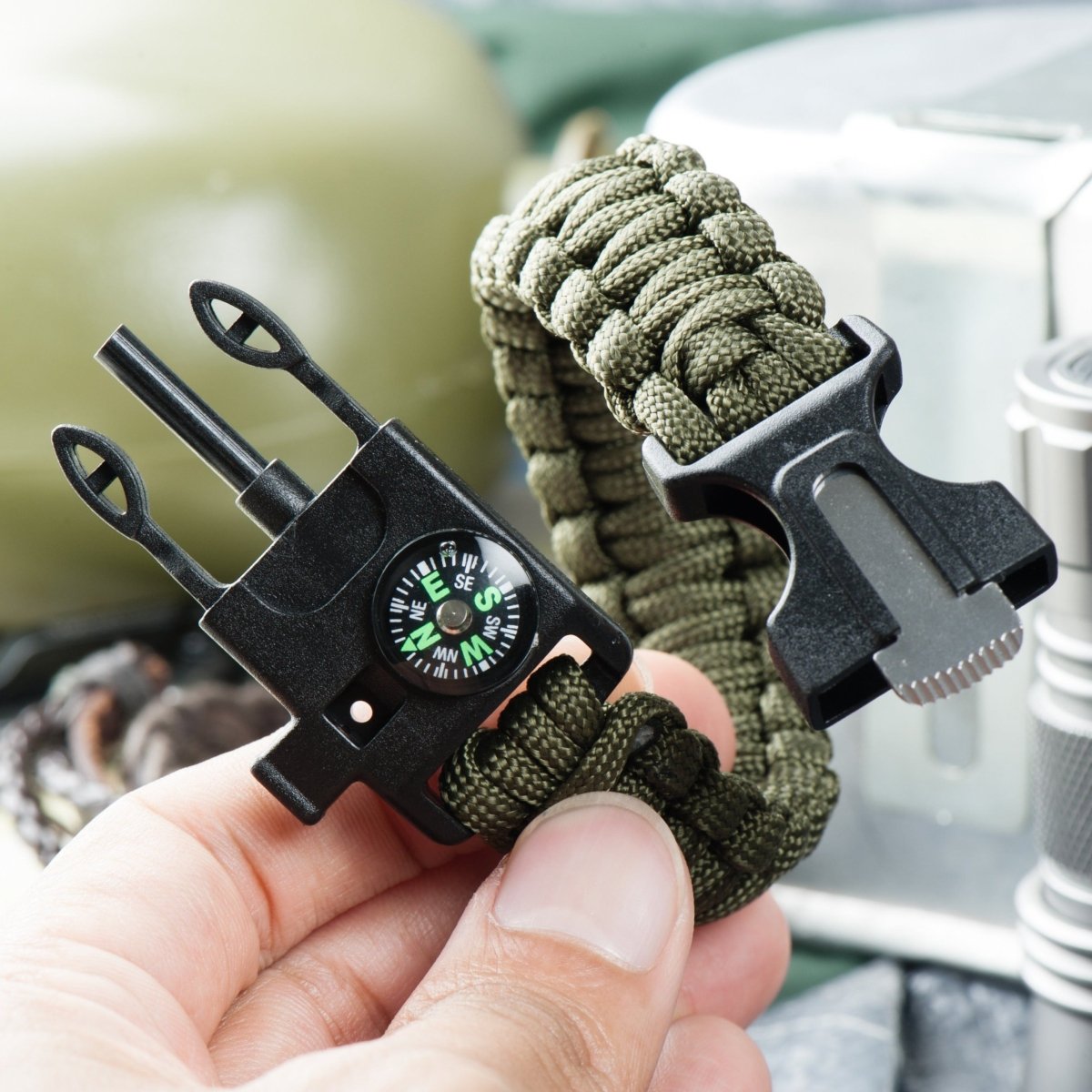 Paracord Survival Armband – Kompas en Compact Mes Gereedschap