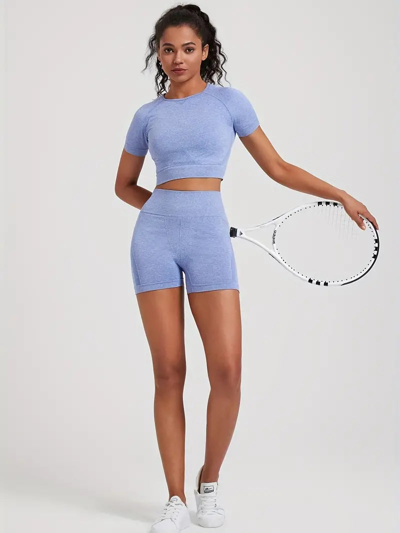 Dames Gymset met High-Waist Legging en Cropped Top