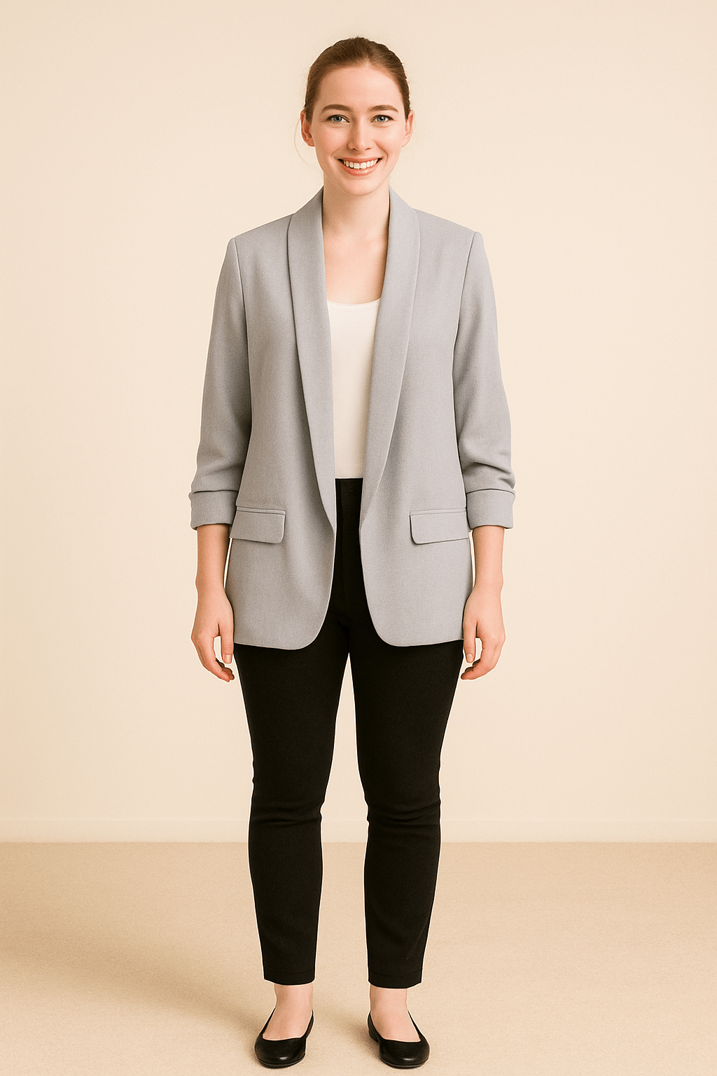 Lichte dames blazer | Casual colbert met opgerolde mouwen