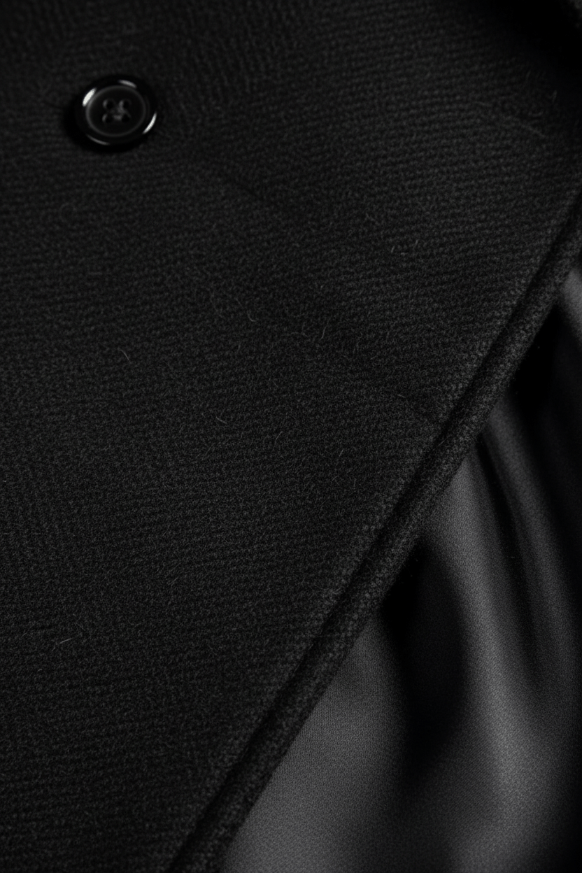 Heren Mantel met Dubbele Rij Sluitingen en Verzorgde, Klassieke Uitstraling