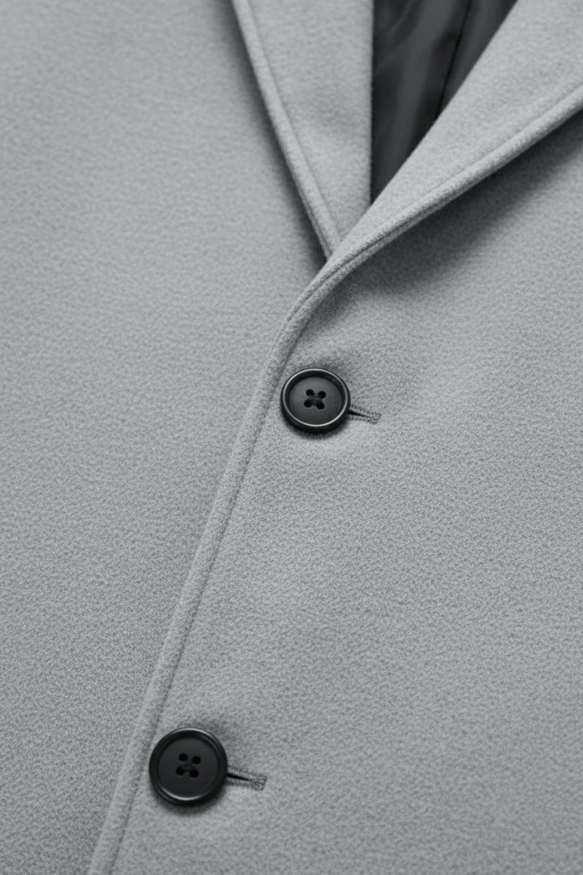 Heren Mantel met Tijdloze Lengte en Verzorgde Uitstraling