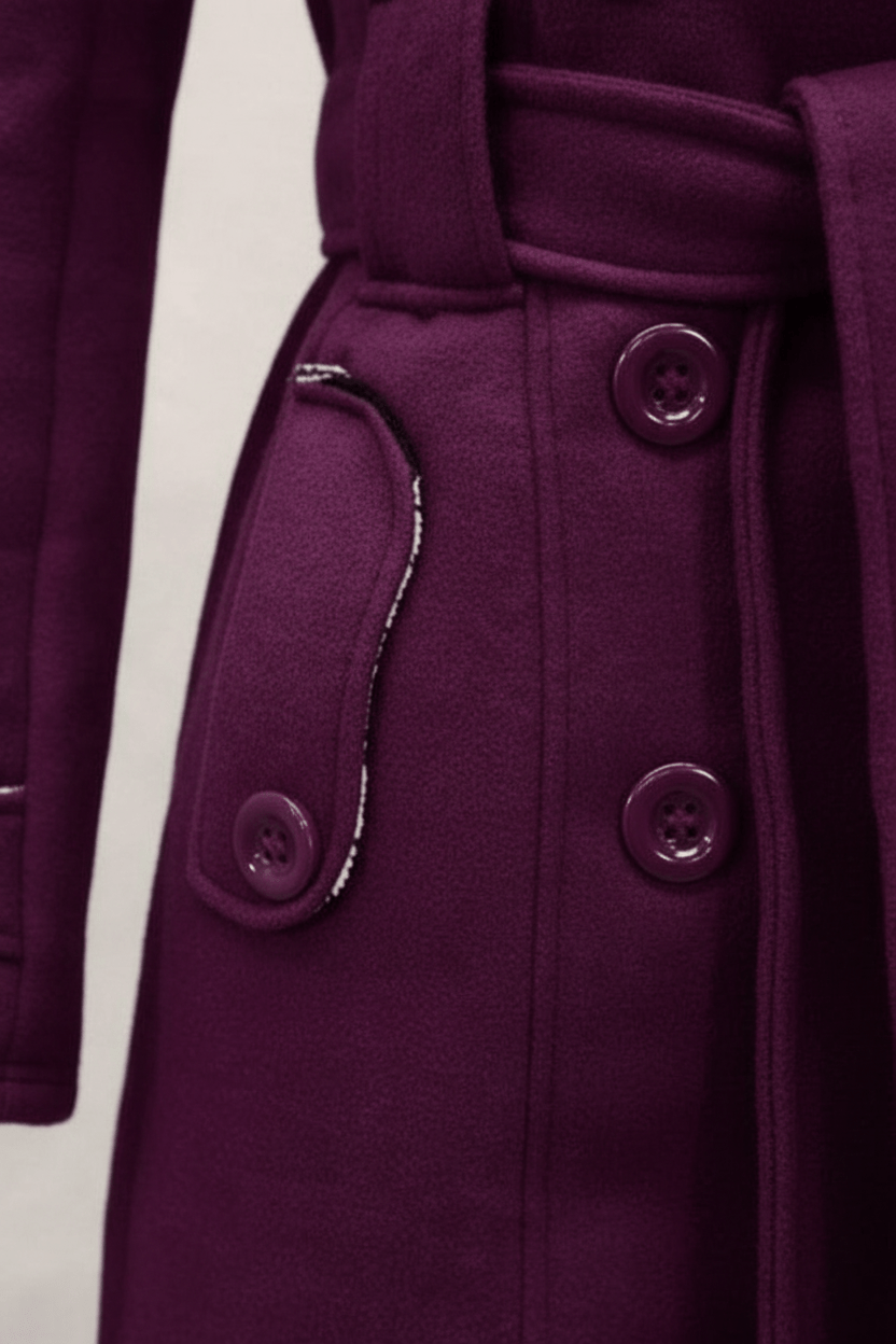 Dames Mantel Met Ceintuur En Capuchon | Dubbelrijige Sluiting & Warme Wolmix