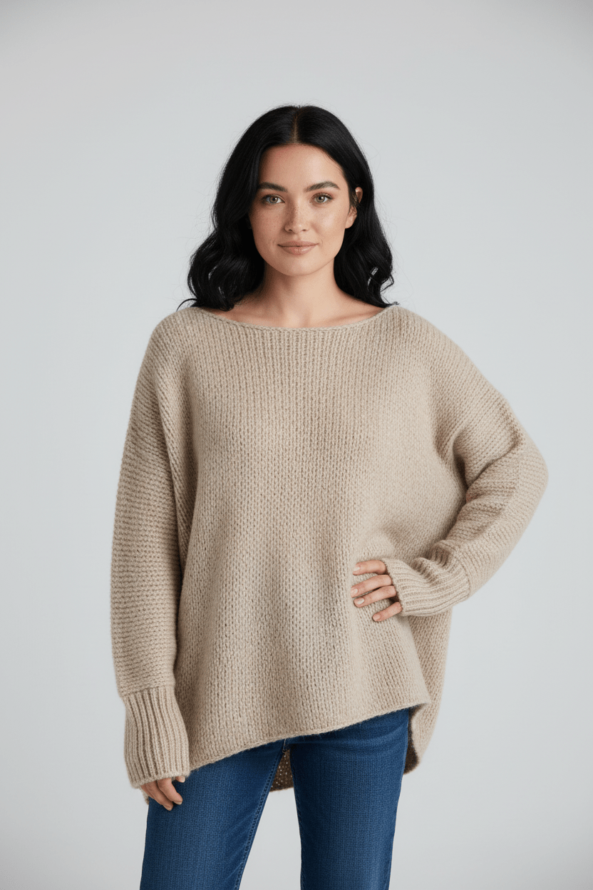 Dames Oversized Trui met Off-Shoulder Halslijn | Zacht, Warm & Casual Chic