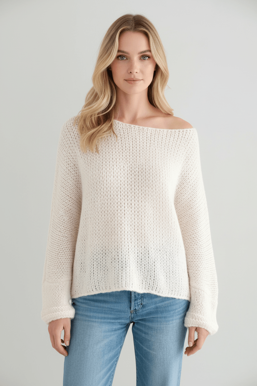 Dames Oversized Trui met Off-Shoulder Halslijn | Zacht, Warm & Casual Chic