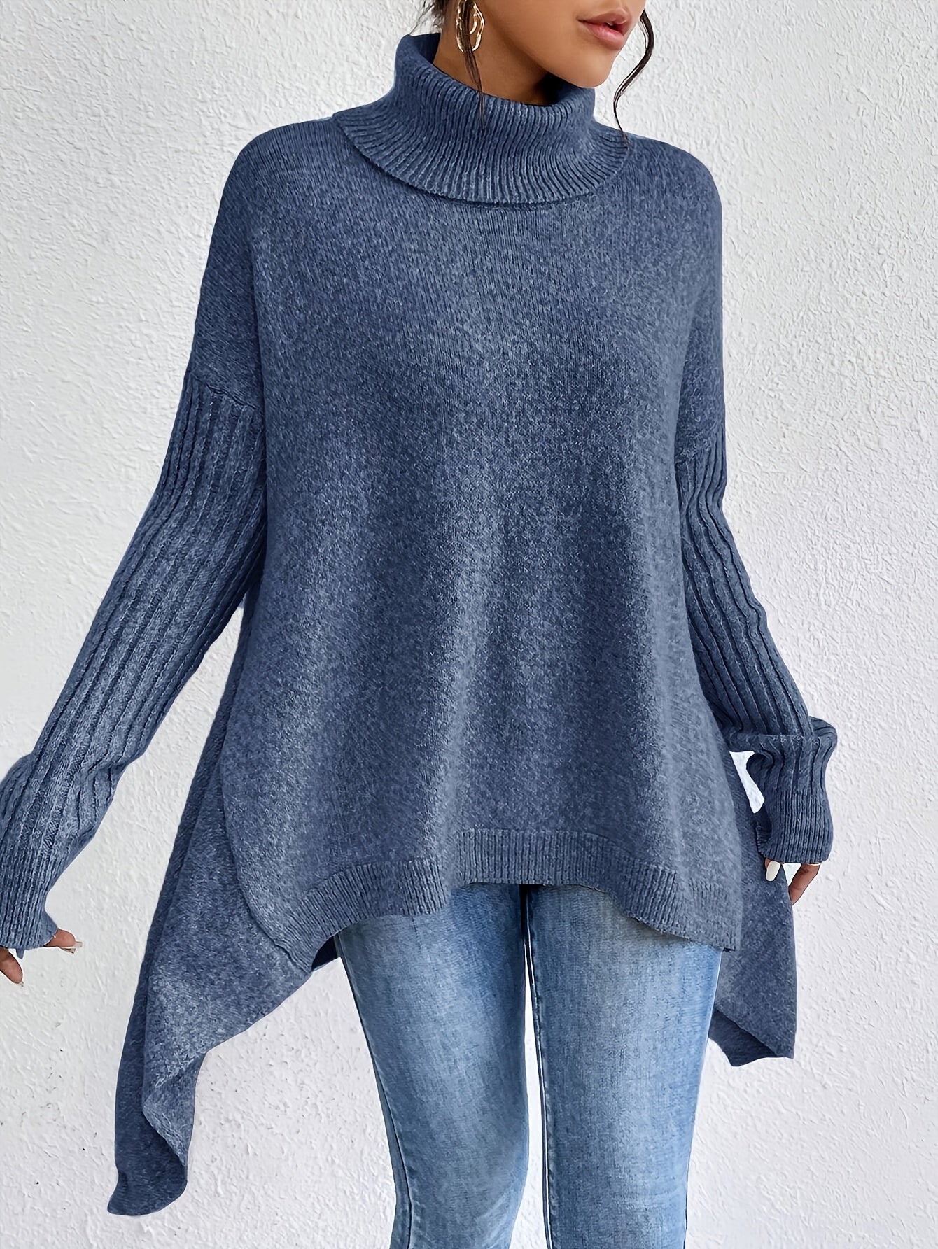 Dames coltrui | Oversized model met hoge kraag en moderne pasvorm