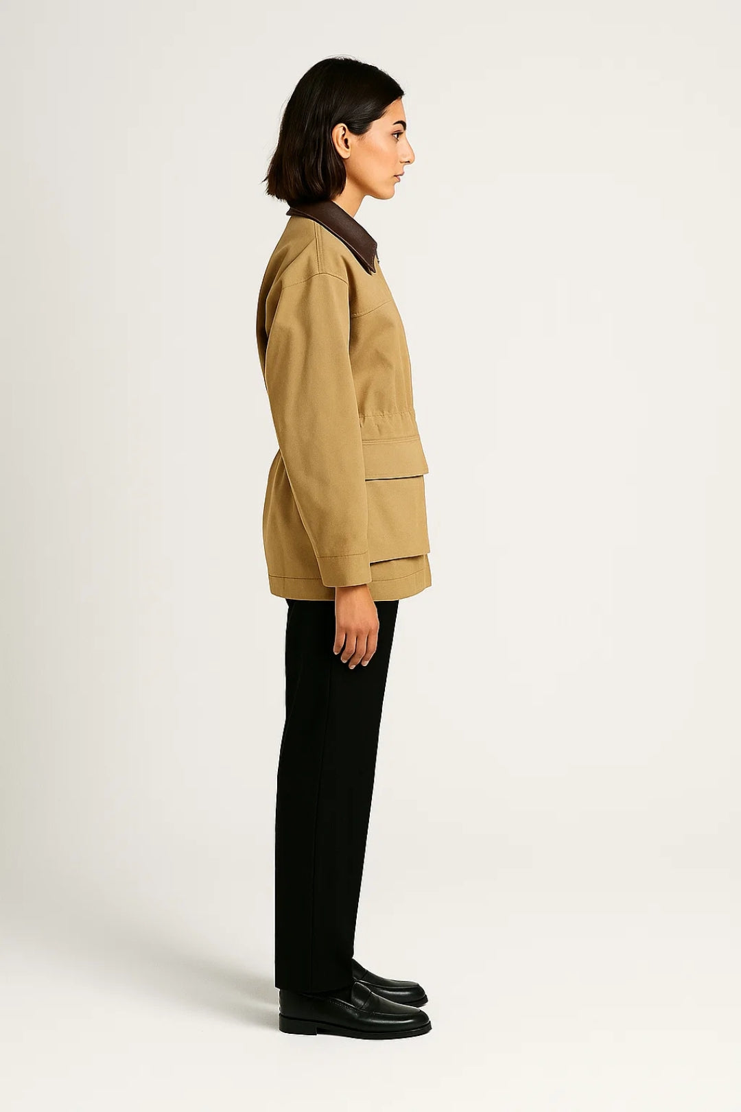 Dames Barn Jacket – Tijdloze jas met moderne kraag en zakken
