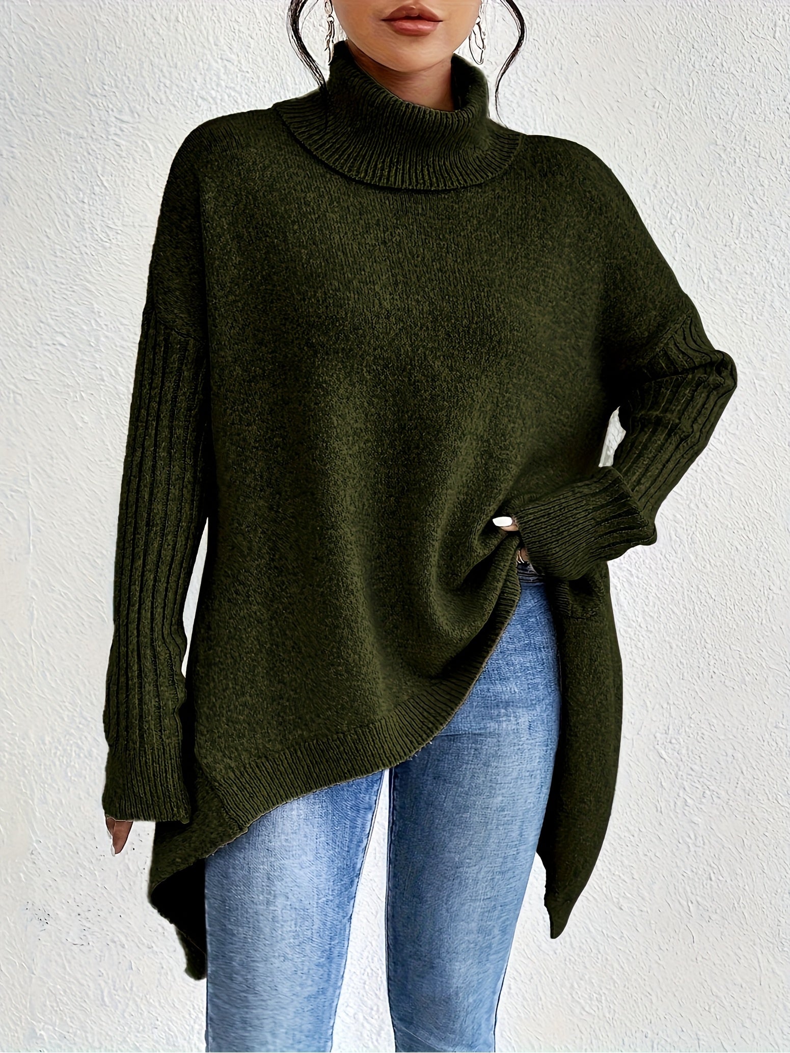 Dames coltrui | Oversized model met hoge kraag en moderne pasvorm