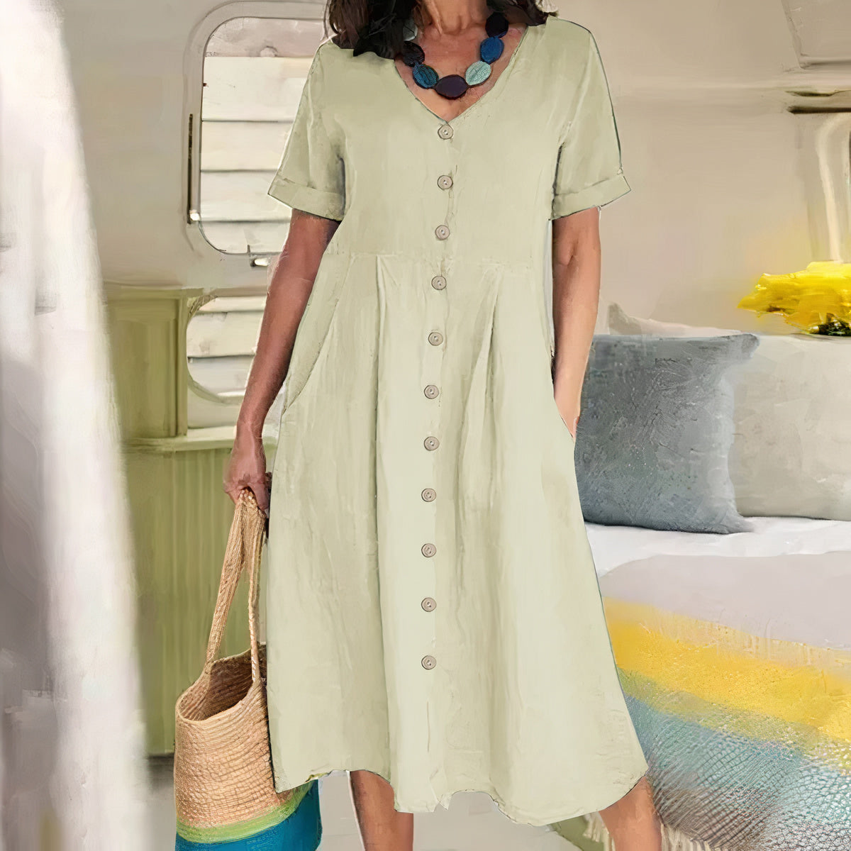 Marisa – Losvallende zomerjurk met relaxte pasvorm