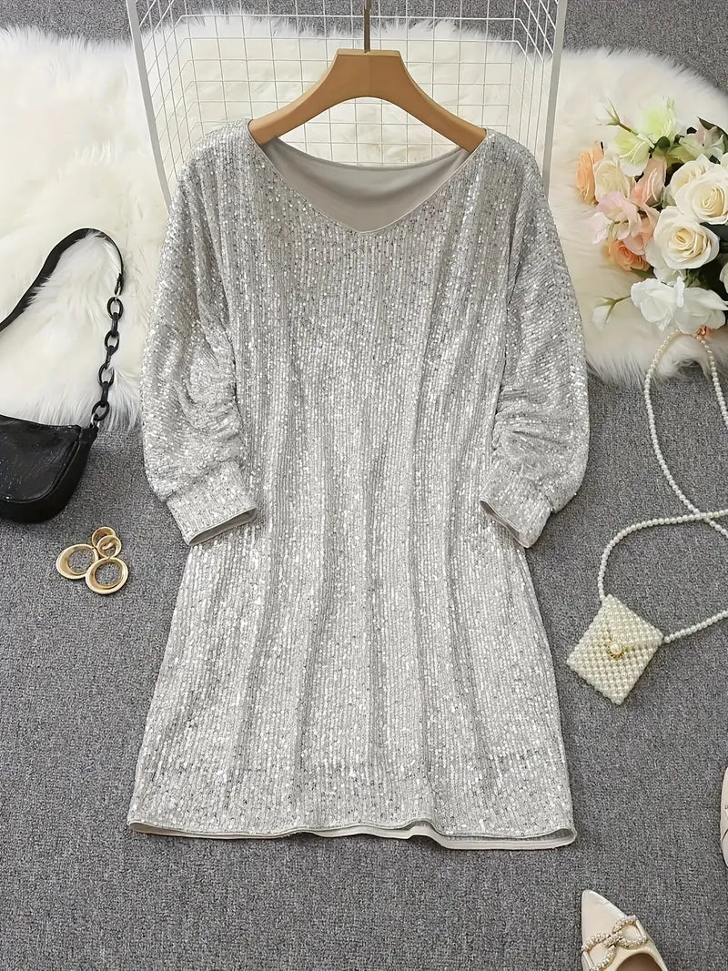 NOVA | Glanzend One-Shoulder Minijurk – Stijlvol & Verleidelijk