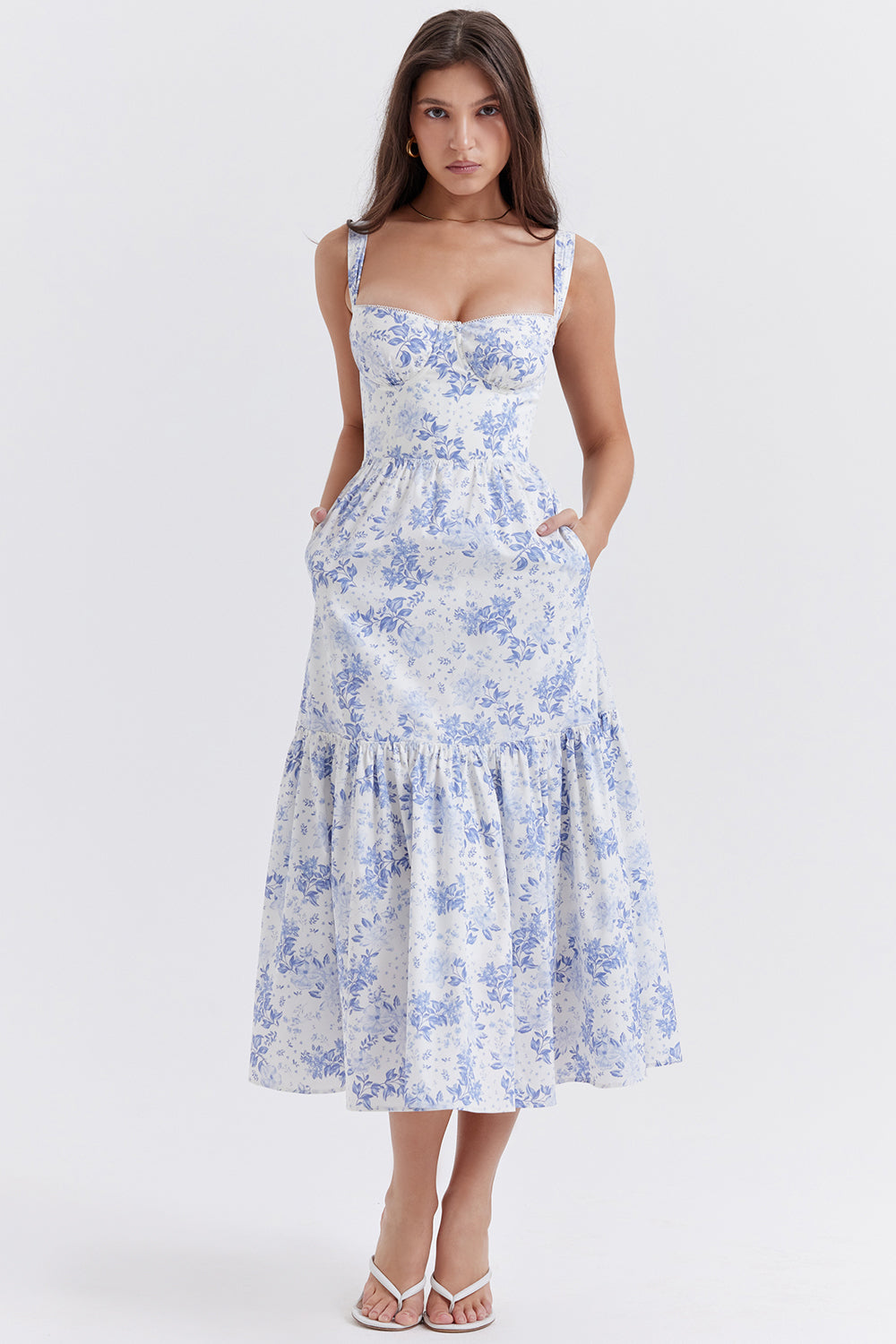 Mode Outlet | Midi Zomerjurk met Bloemenprint – Vrouwelijk & Luchtig