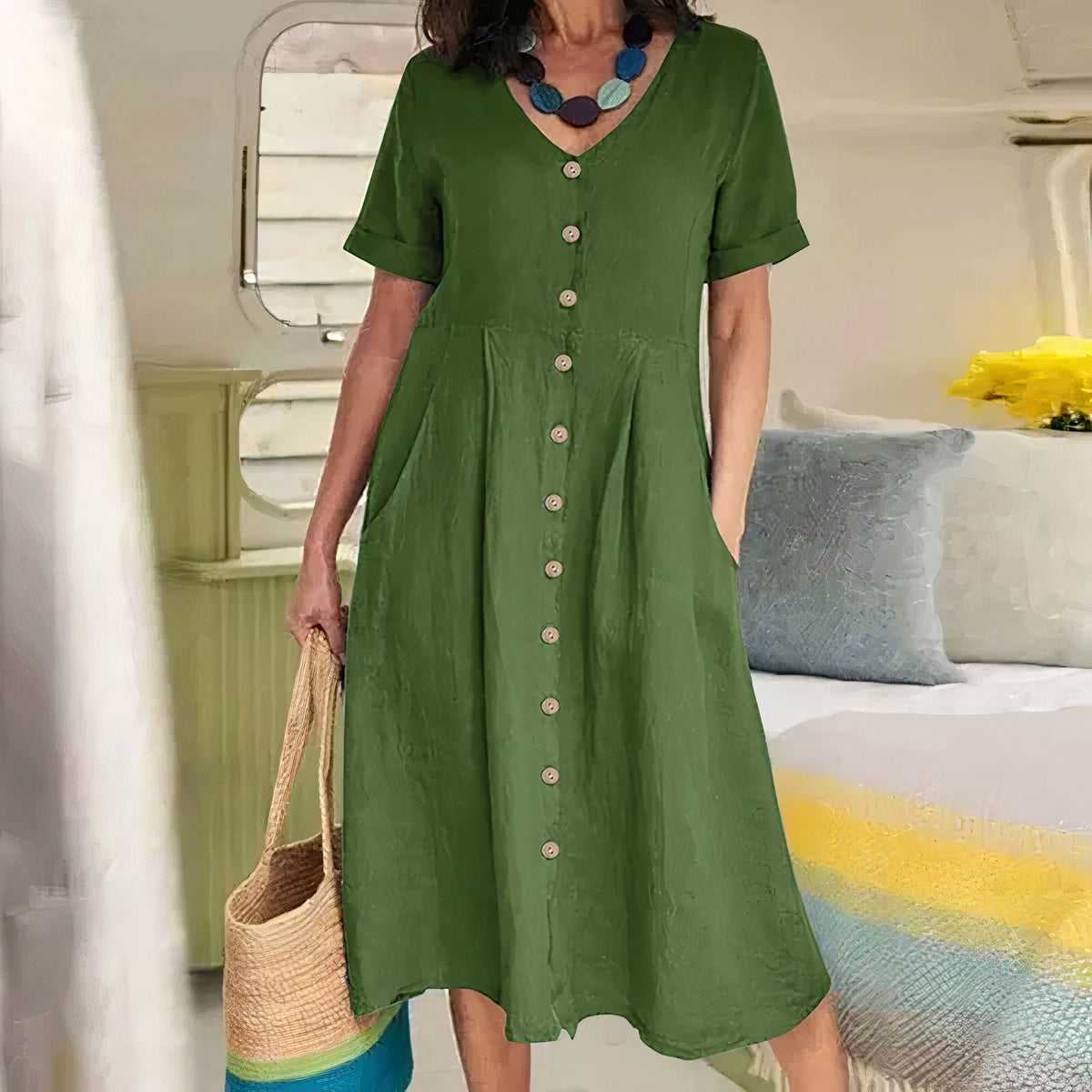 Marisa – Losvallende zomerjurk met relaxte pasvorm