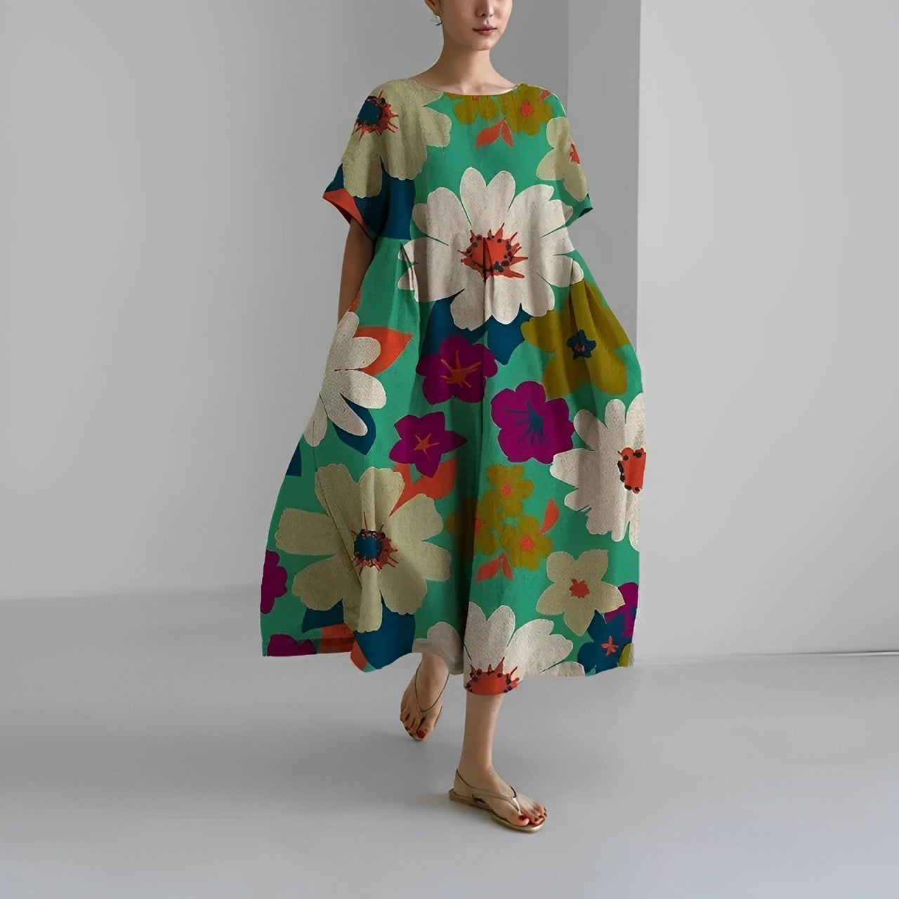 Lange Zomerjurk met Bloemenprint